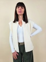 Gilet sans manches duveteux crème