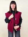 Gilet sans manche bordeaux boutons dorés