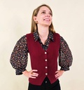 Gilet sans manches bordeaux à boutons