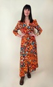 Robe imprimé multicolore dans les tons de brun et d'orange