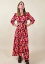 Robe longue à imprimé floral multicolore