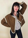 Veste courte matelassée brune