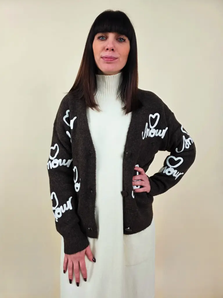 [00087] Gilet "Amour" brun