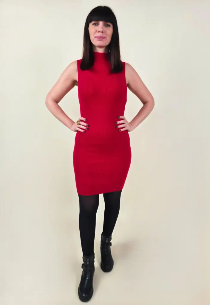 Robe courte moulante rouge