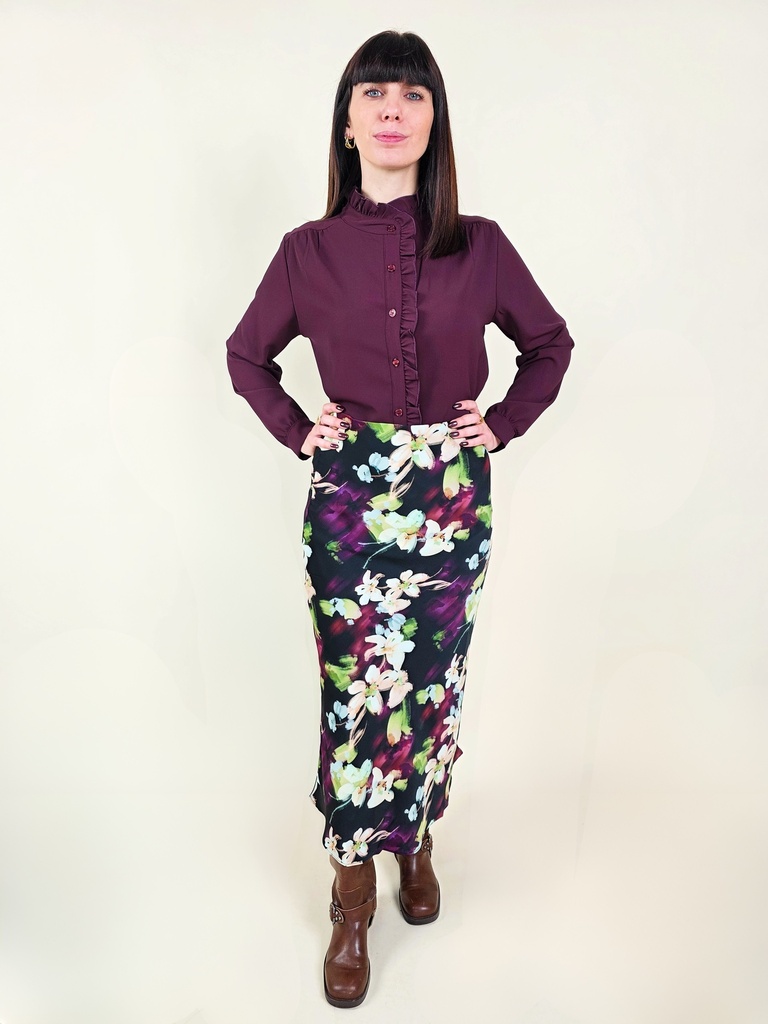 Jupe longue fleurie fluide