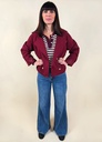 Jeans coupe large (wide leg) taille haute en denim bleu moyen