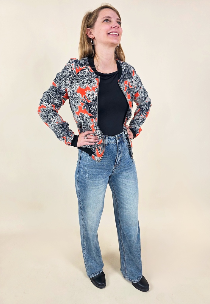 [00189_XS] Jeans coupe droite bleu délavé taille haute (XS)