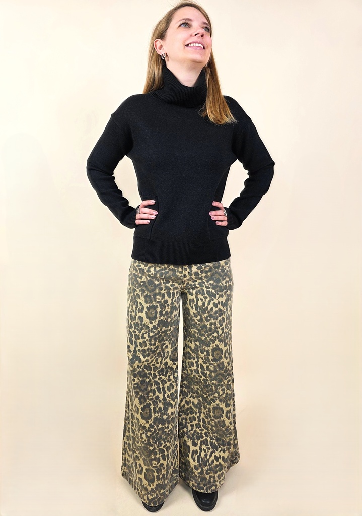 [00208_XS] Jeans imprimé léopard large (XS)