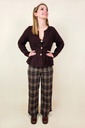 Pantalon velour brun à carreaux