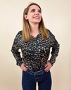 Chemisier satiné à motif léopard