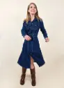 Robe longue en jeans avec ceinture