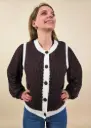 Gilet sans manche bicolore marron et blanc  
