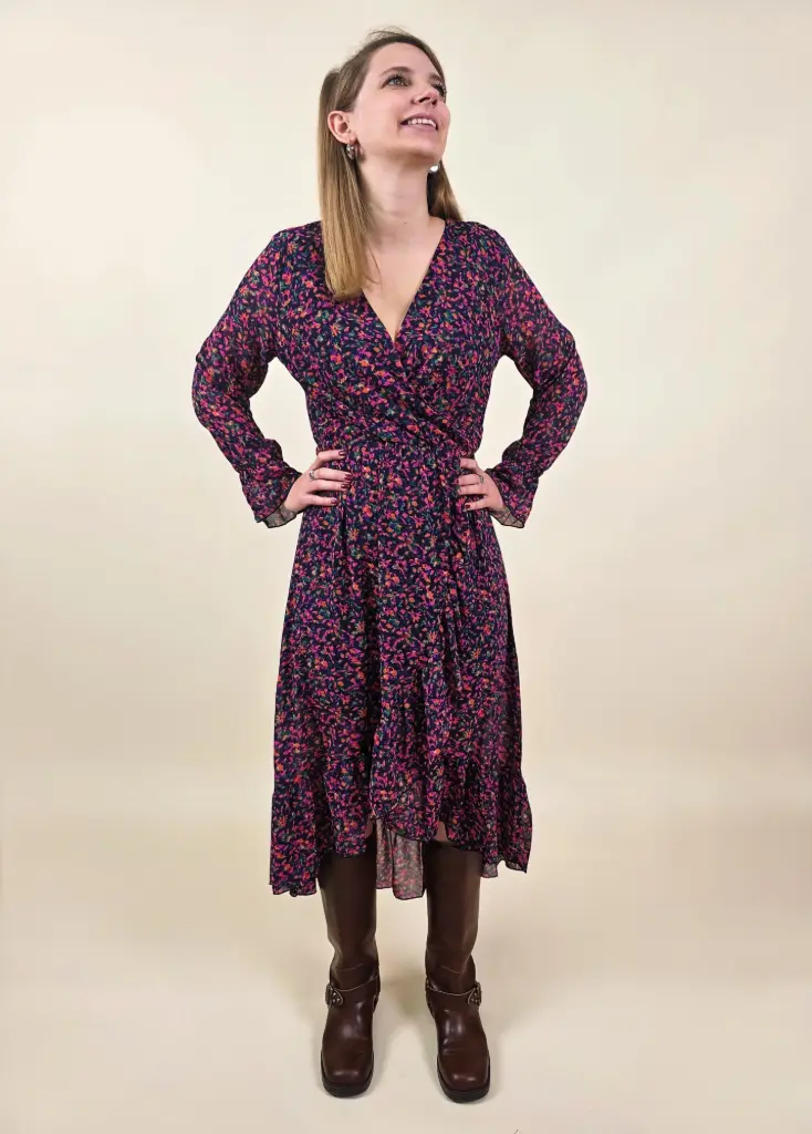 [00270_S] Robe longue imprimé fleuri (S)