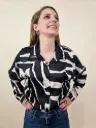 Chemisier imprimé animalier noir et blanc