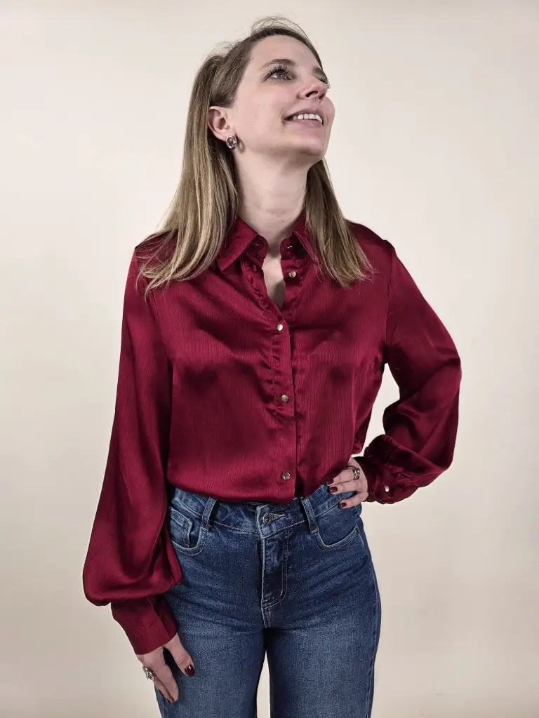 [00338_XS] Chemisier fluide bordeaux (XS)