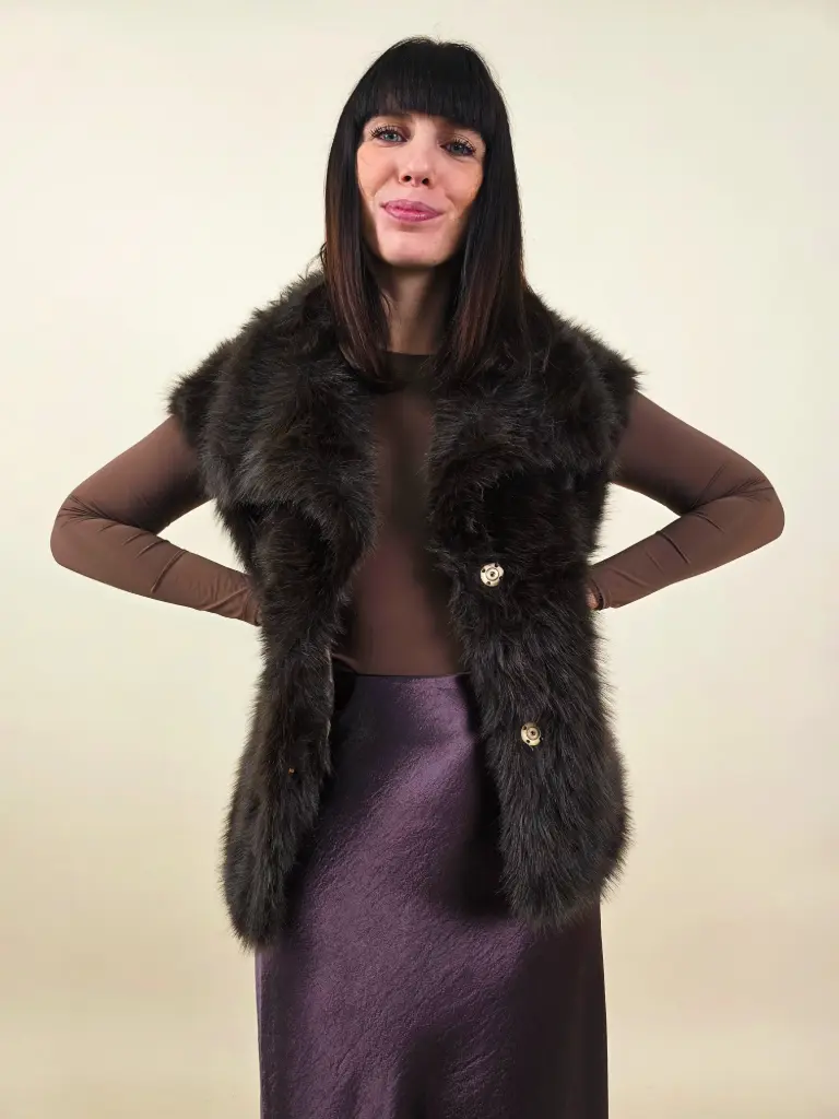 [00300] Veste sans manche marron  