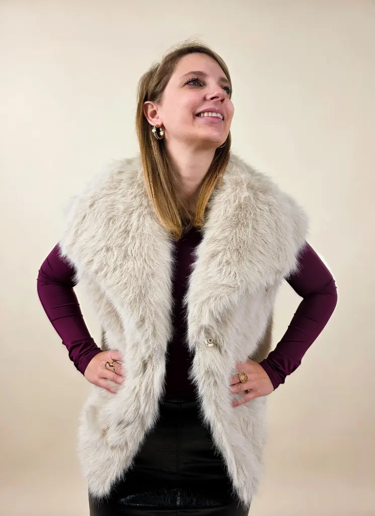 [00313] Veste sans manches beige clair