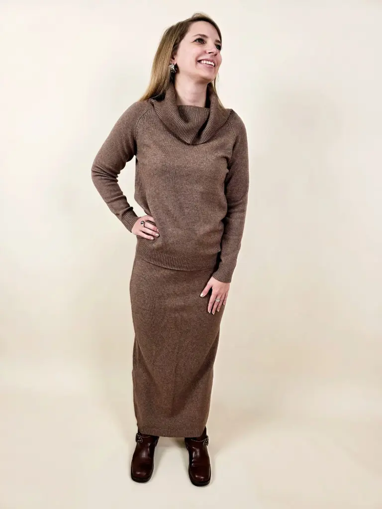 Jupe pull marron