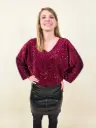 Blouse sequins bordeaux