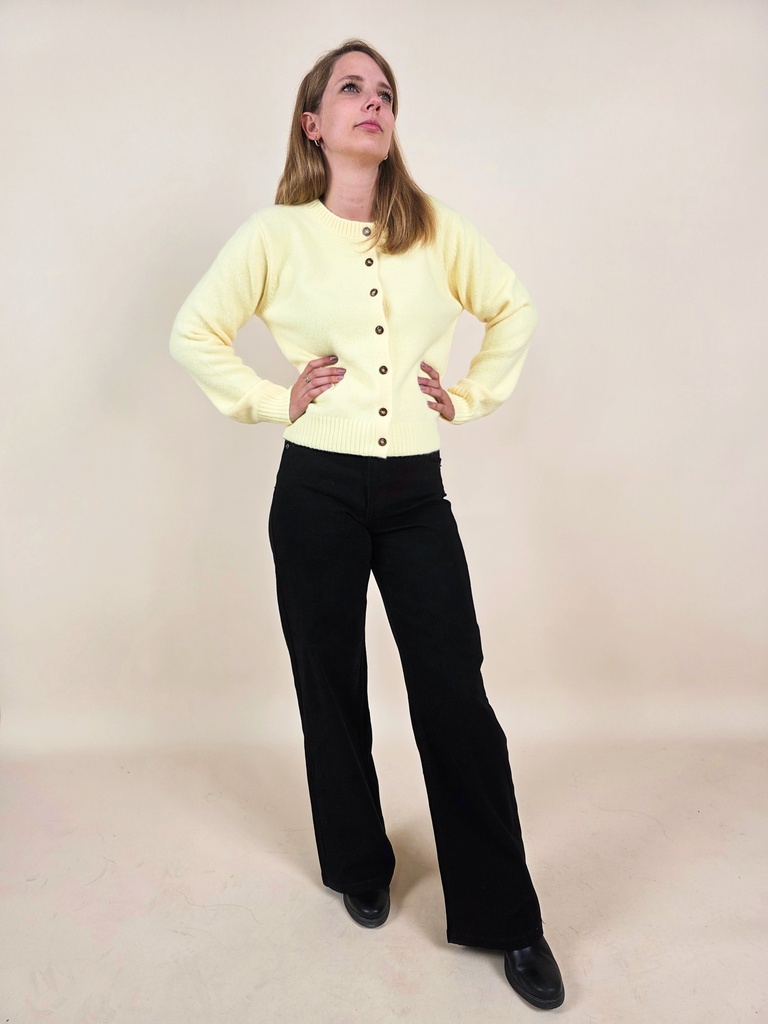 [00034_XS] Jeans à fermeture asymétrique noir (XS)