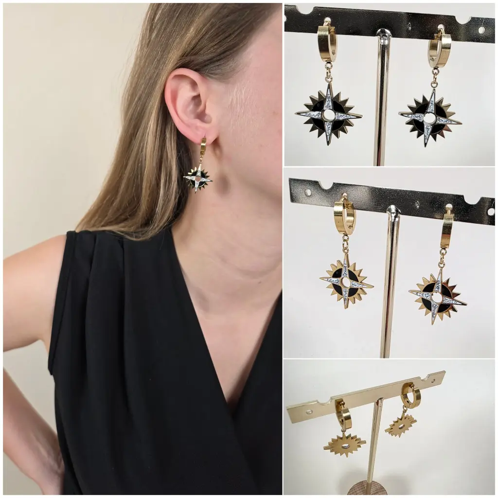 [00363] Boucles d'oreilles pendantes étoile