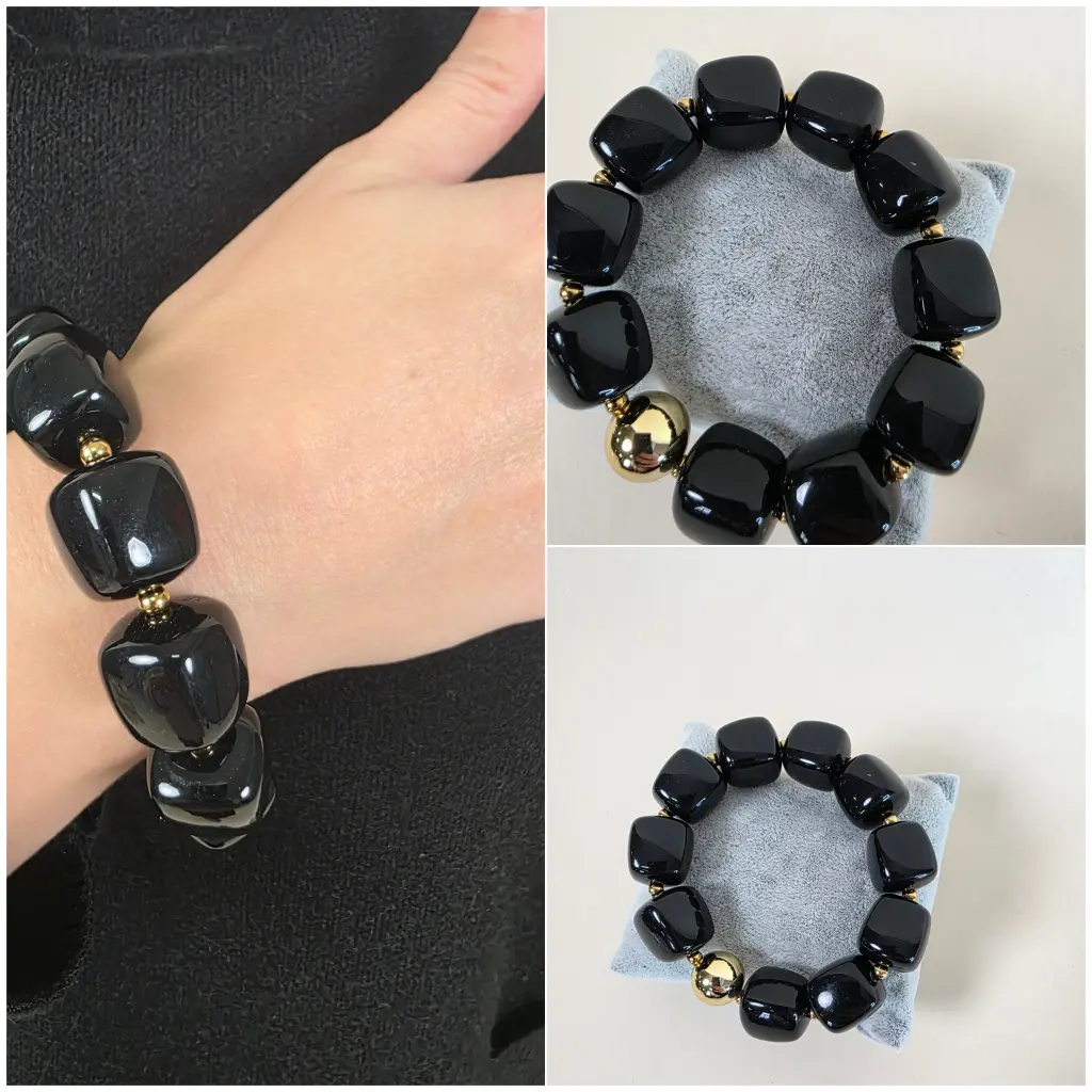[00296] Bracelet perles noires
