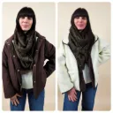 Manteau réversible blanc cassé/marron