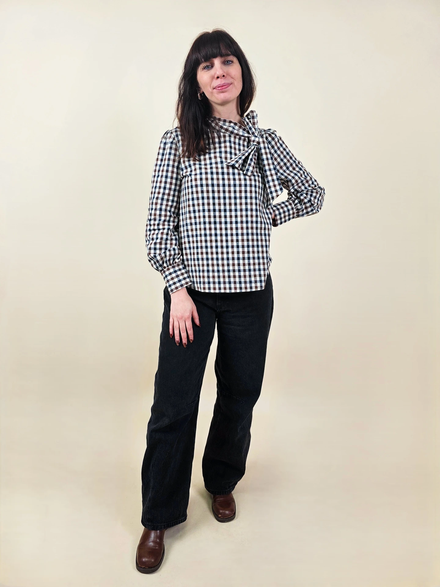 Chemise à petits carreaux