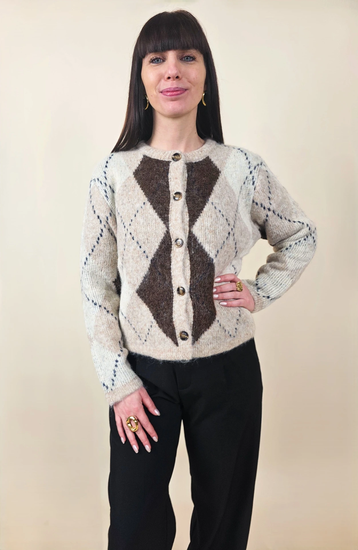 Gilet à motifs losanges