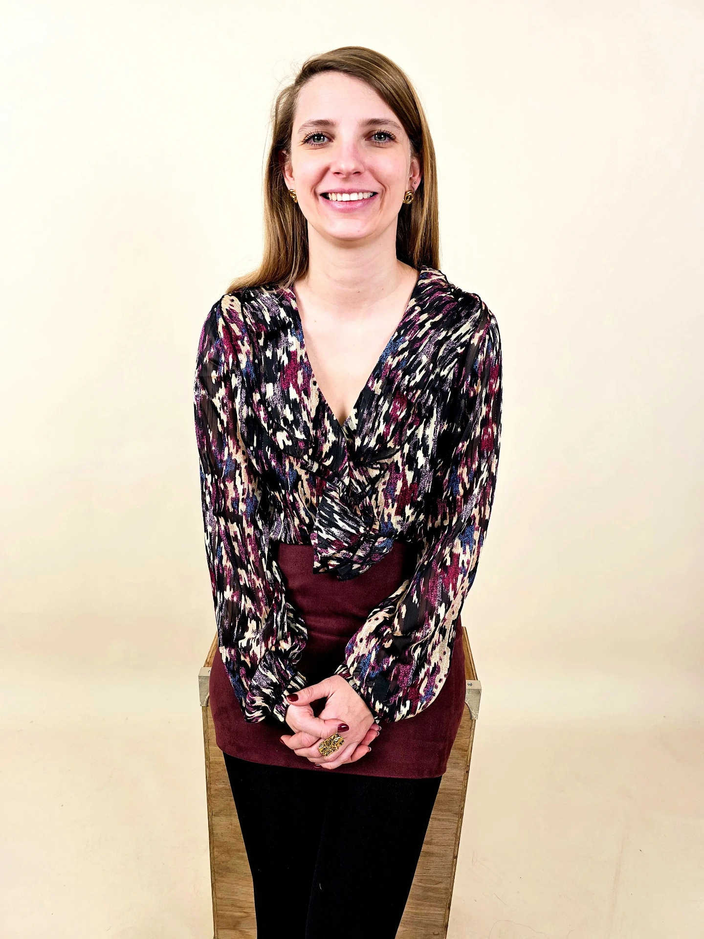 [00459_S] Chemisier à motif abstrait (S)