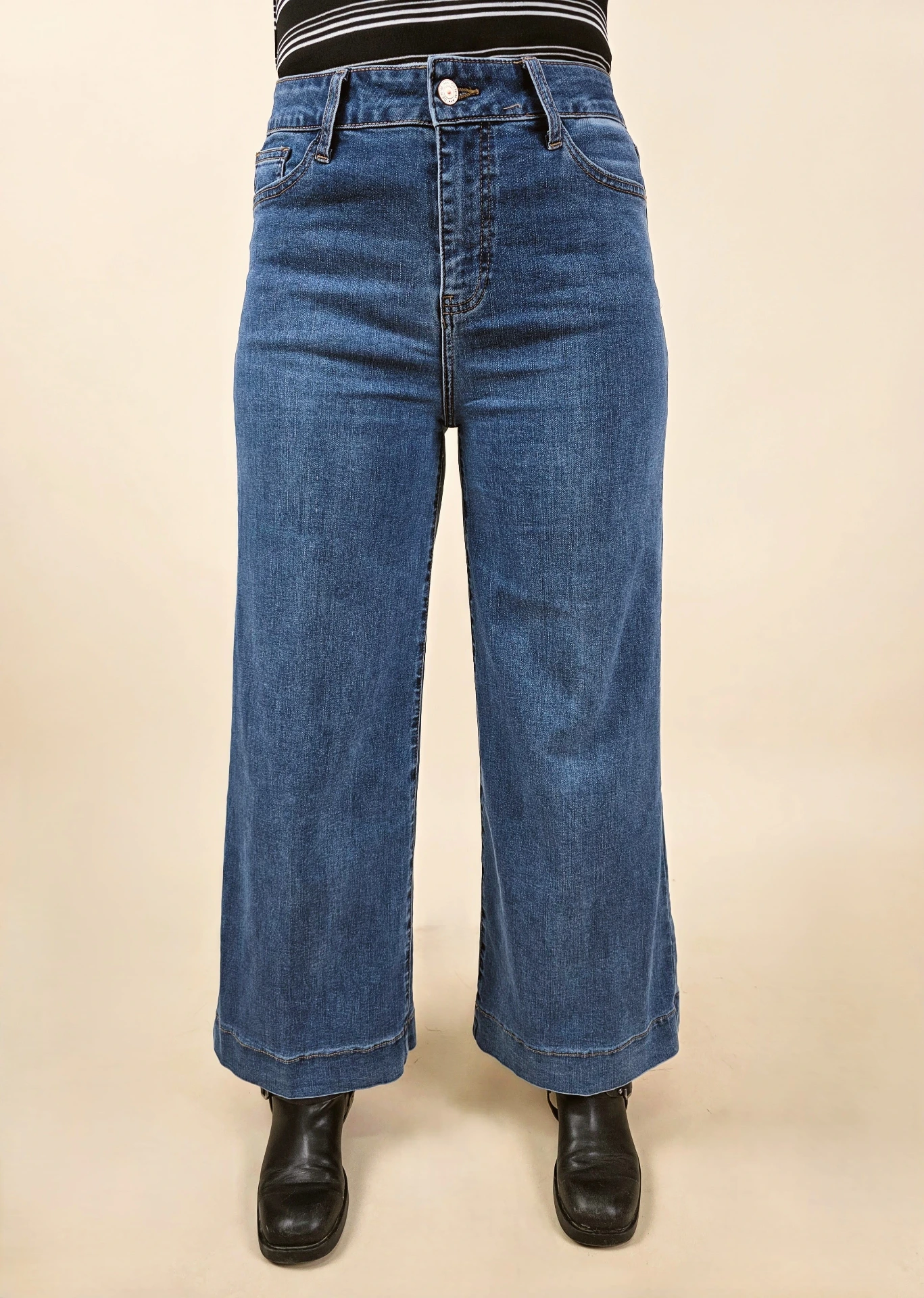 [00474_M] Jeans large taille haute à ourlets larges (M)