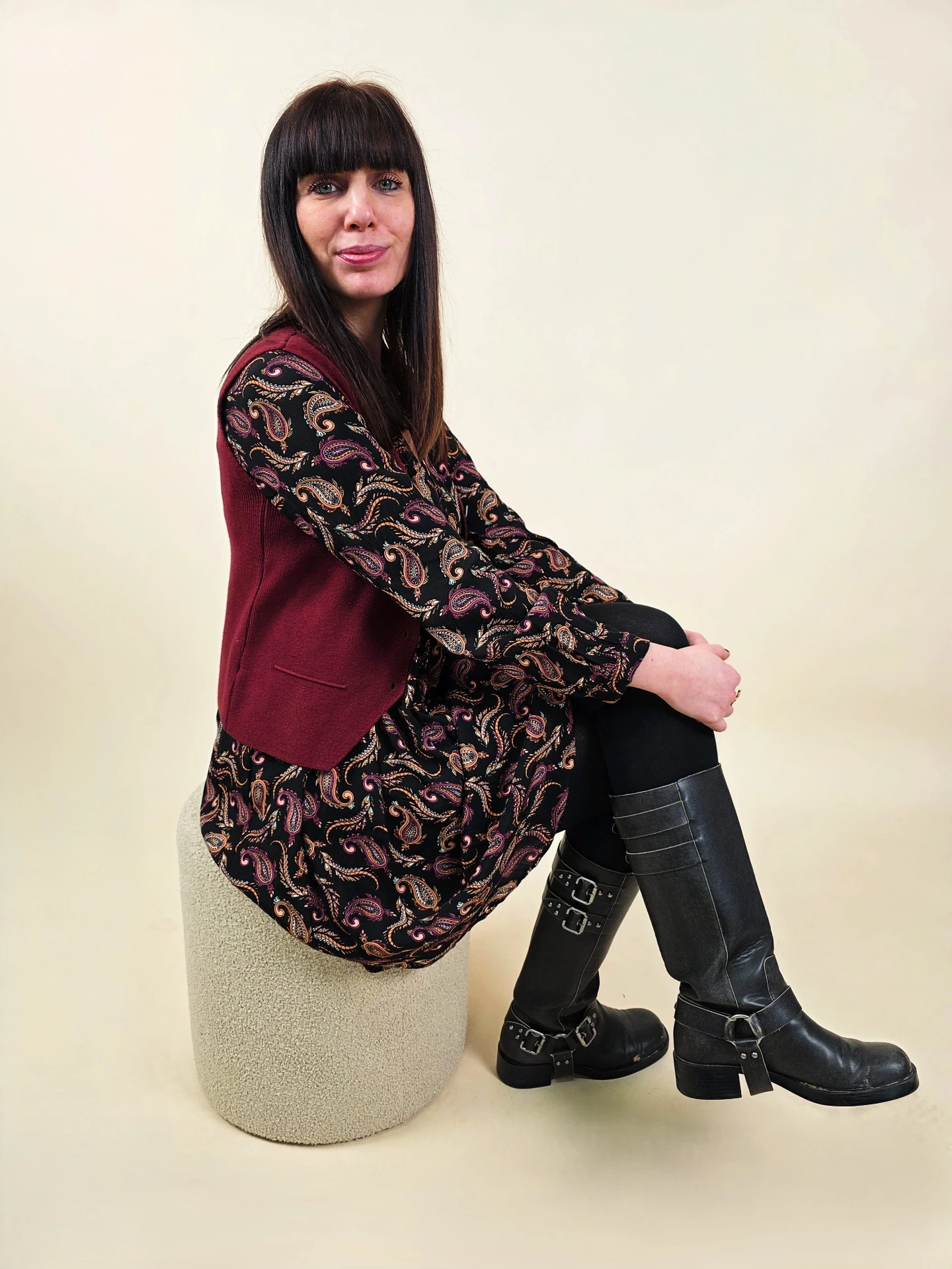 Robe courte fluide à imprimé paisley