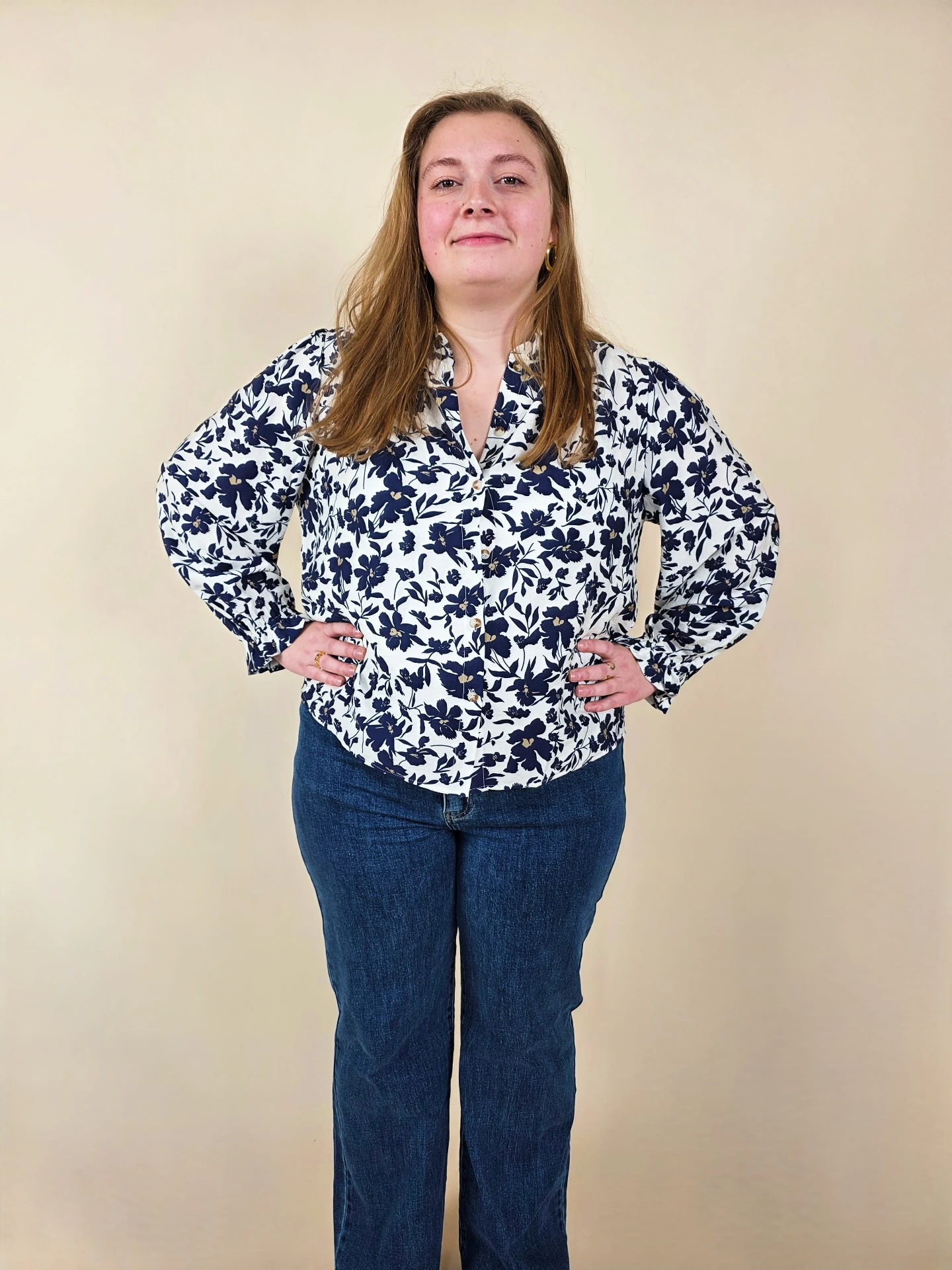 Chemisier floral bleu