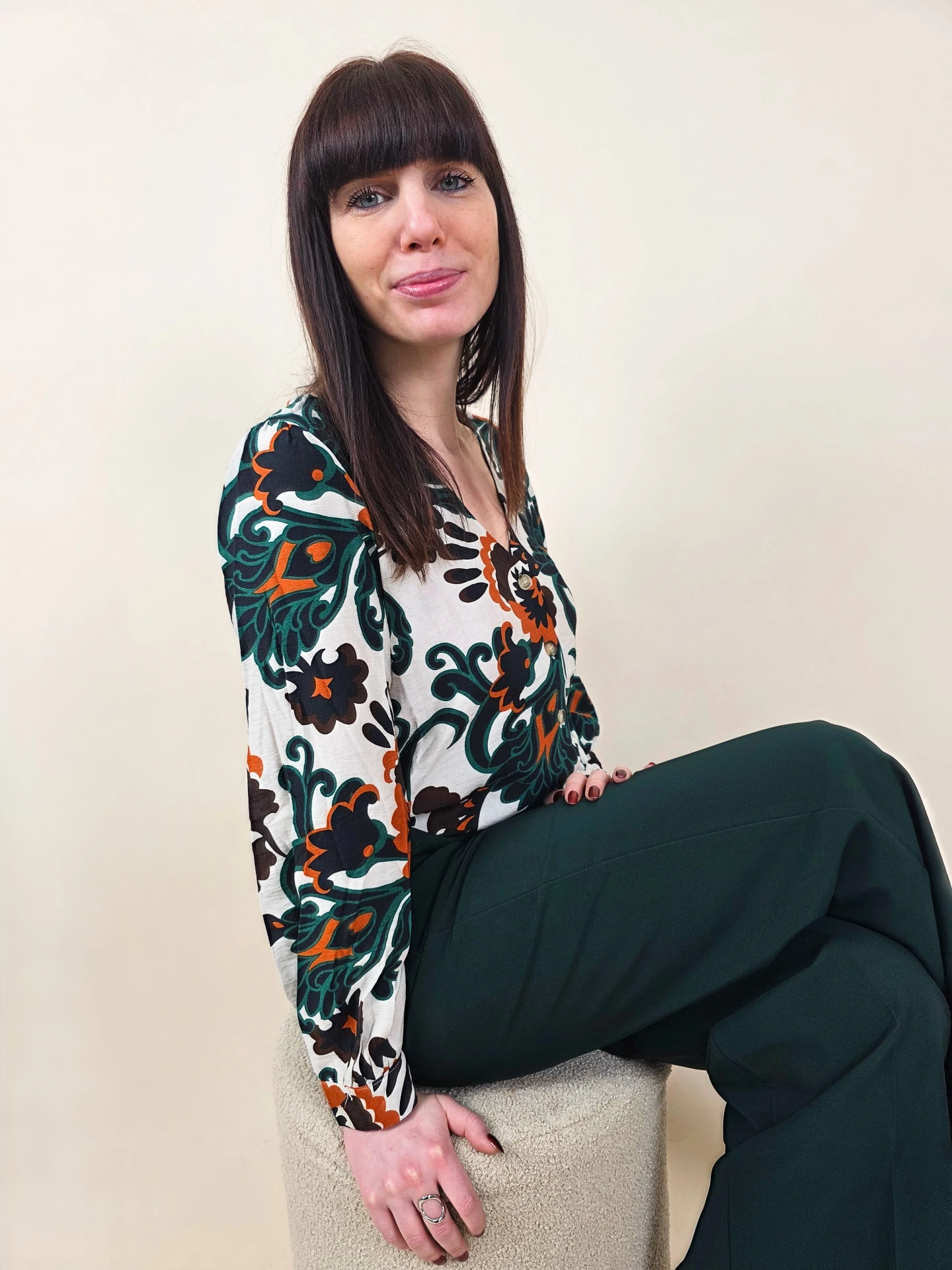 [00514_S/M] Chemisier fluide à imprimé floral (S/M)