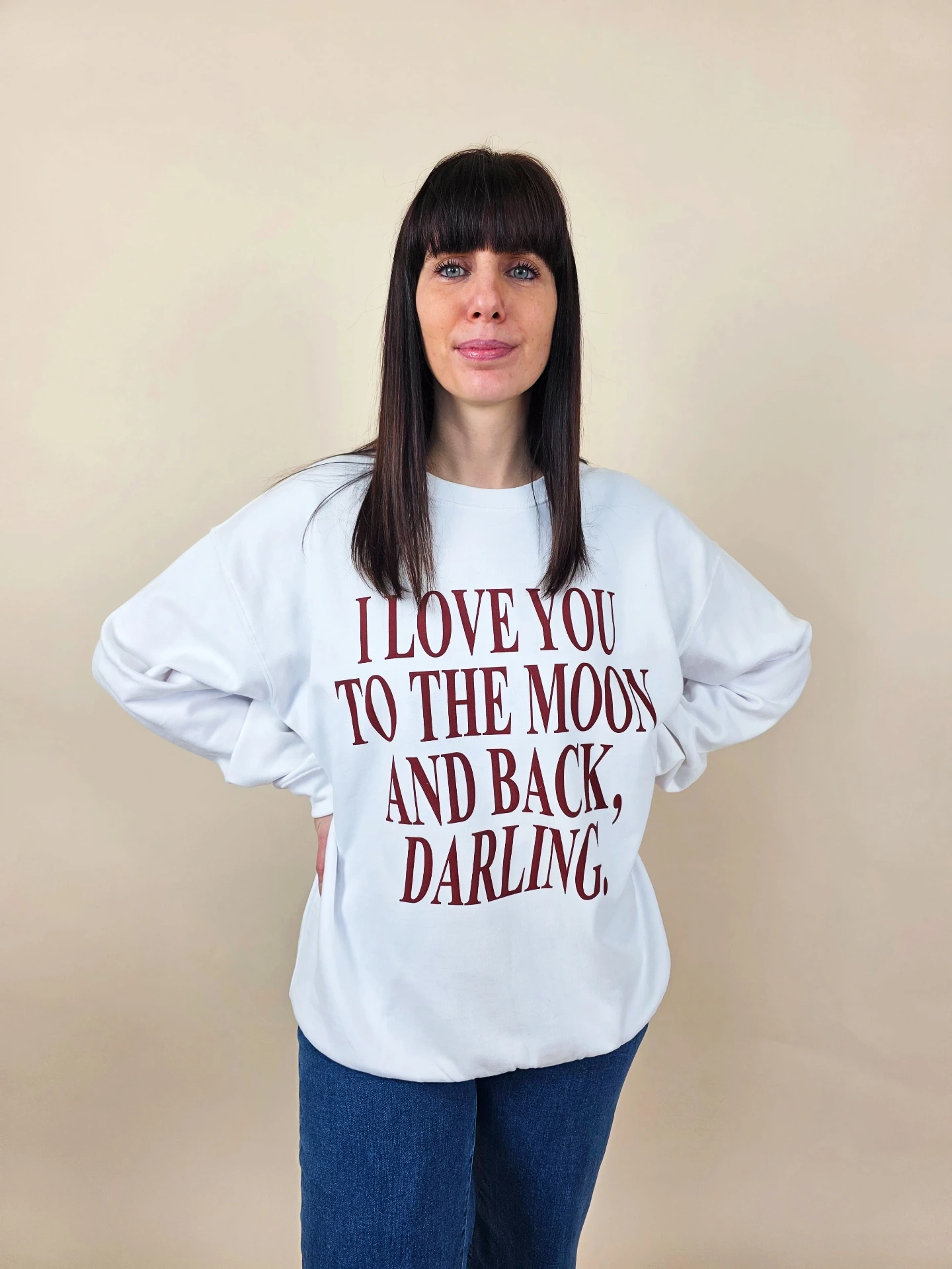 [00520] Sweat Blanc "I Love You to the Moon and Back, Darling"