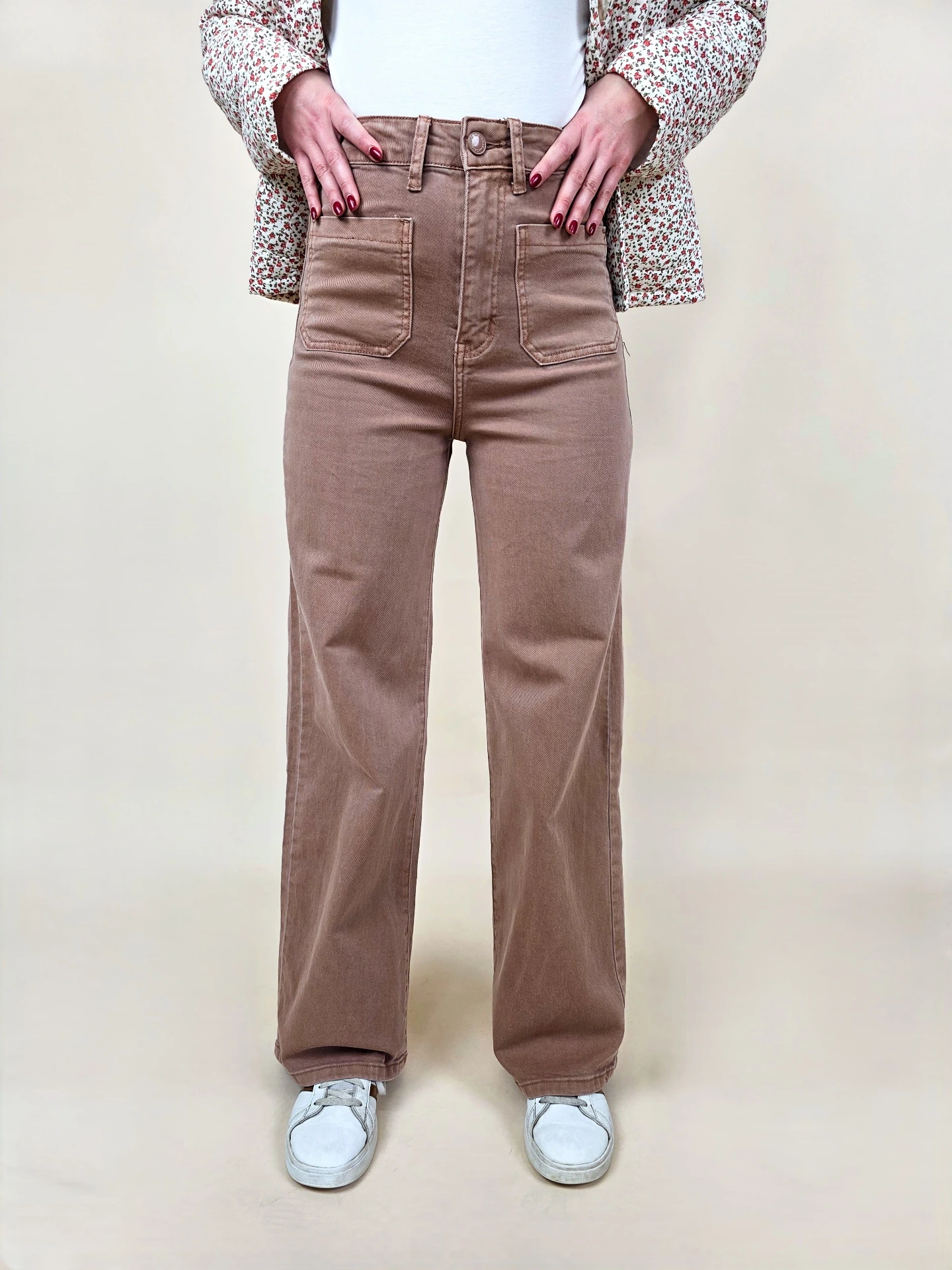Pantalon large marron glacé S (Anti-Gaspi)