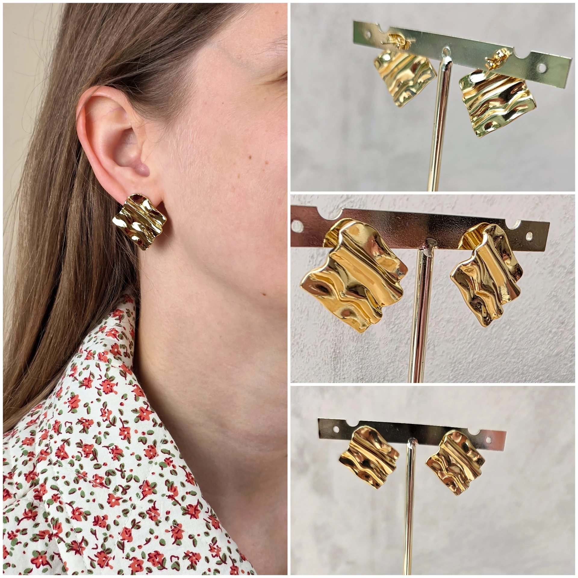 Boucles d'oreilles "Ondes Dorées"
