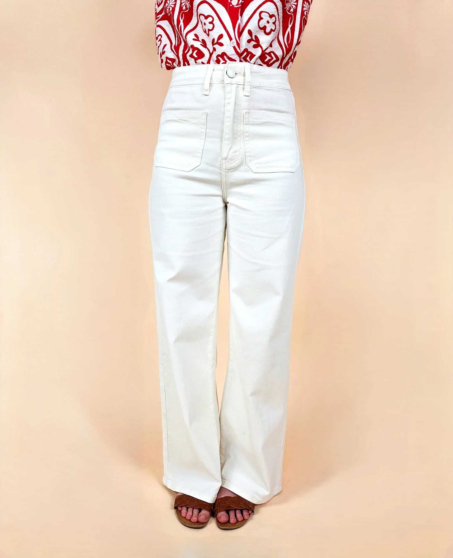[00563_S] Pantalon large blanc cassé (S)