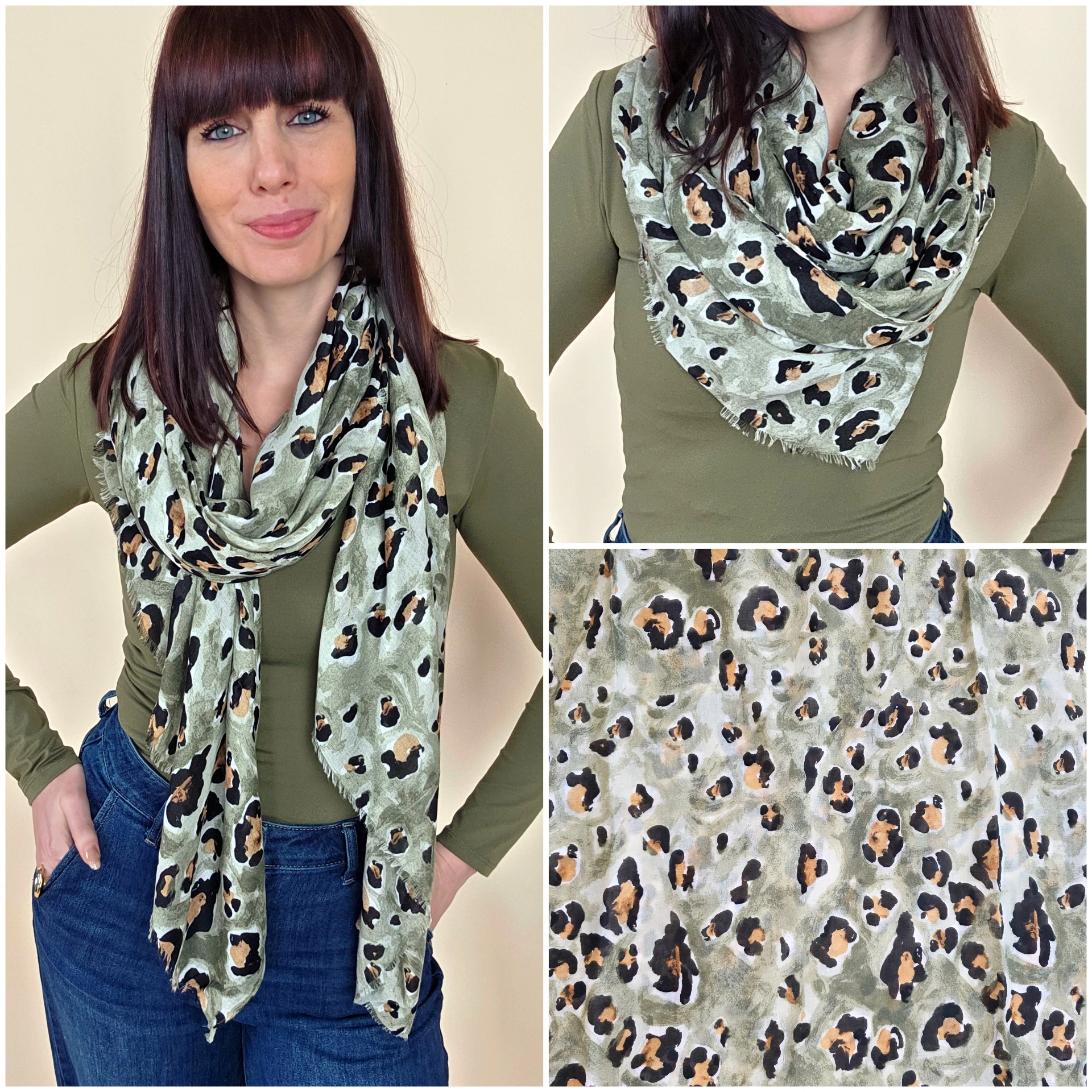 Foulard motif imprimé animalier