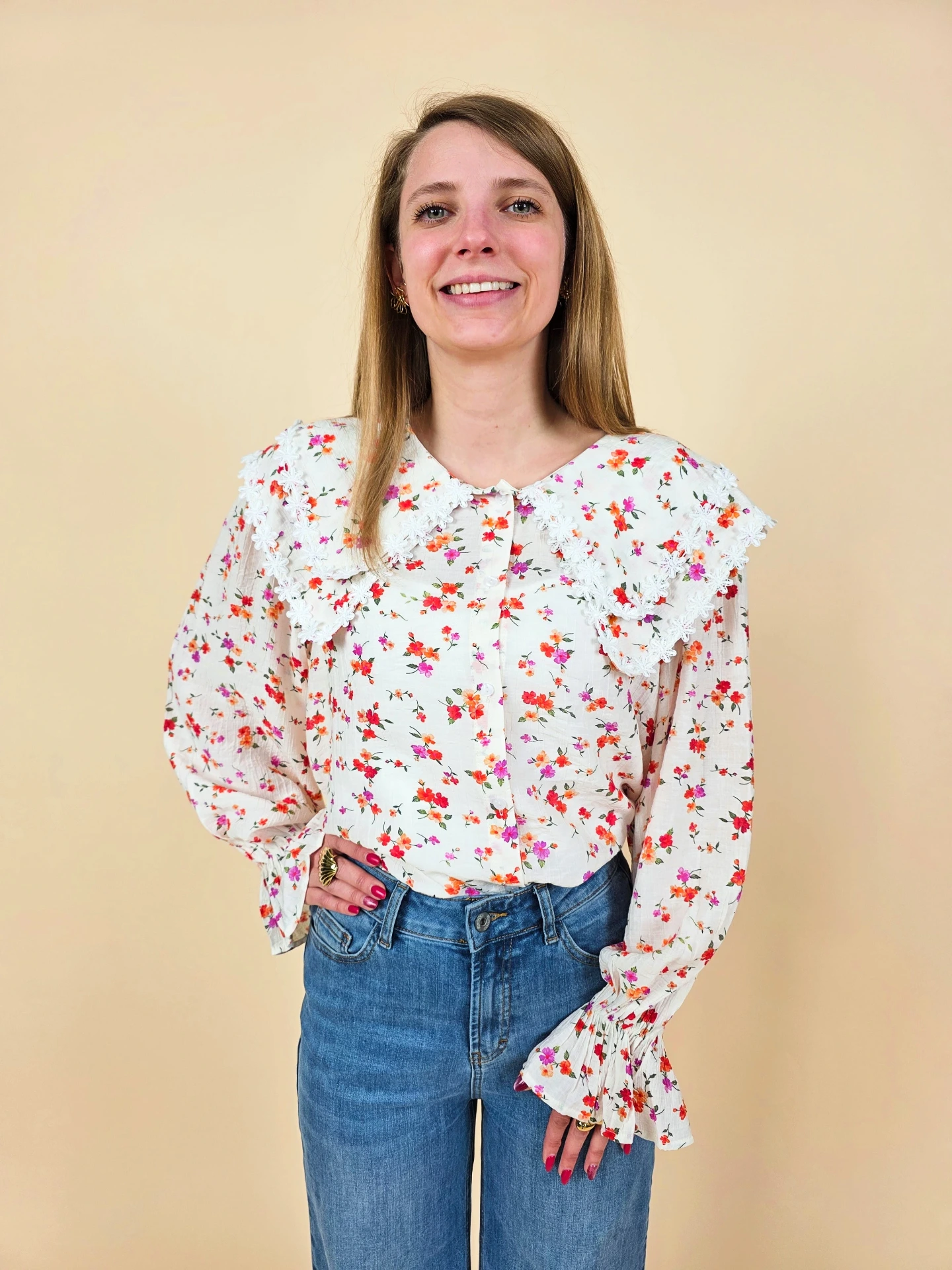 Blouse romantique à fleurs