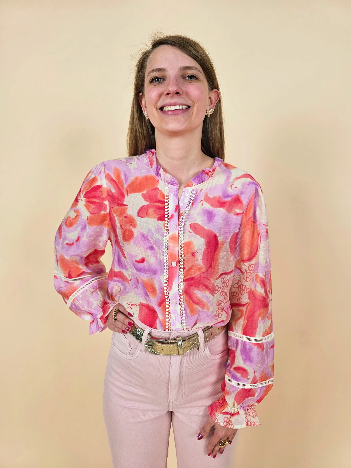 Blouse bohème à imprimé floral aquarelle