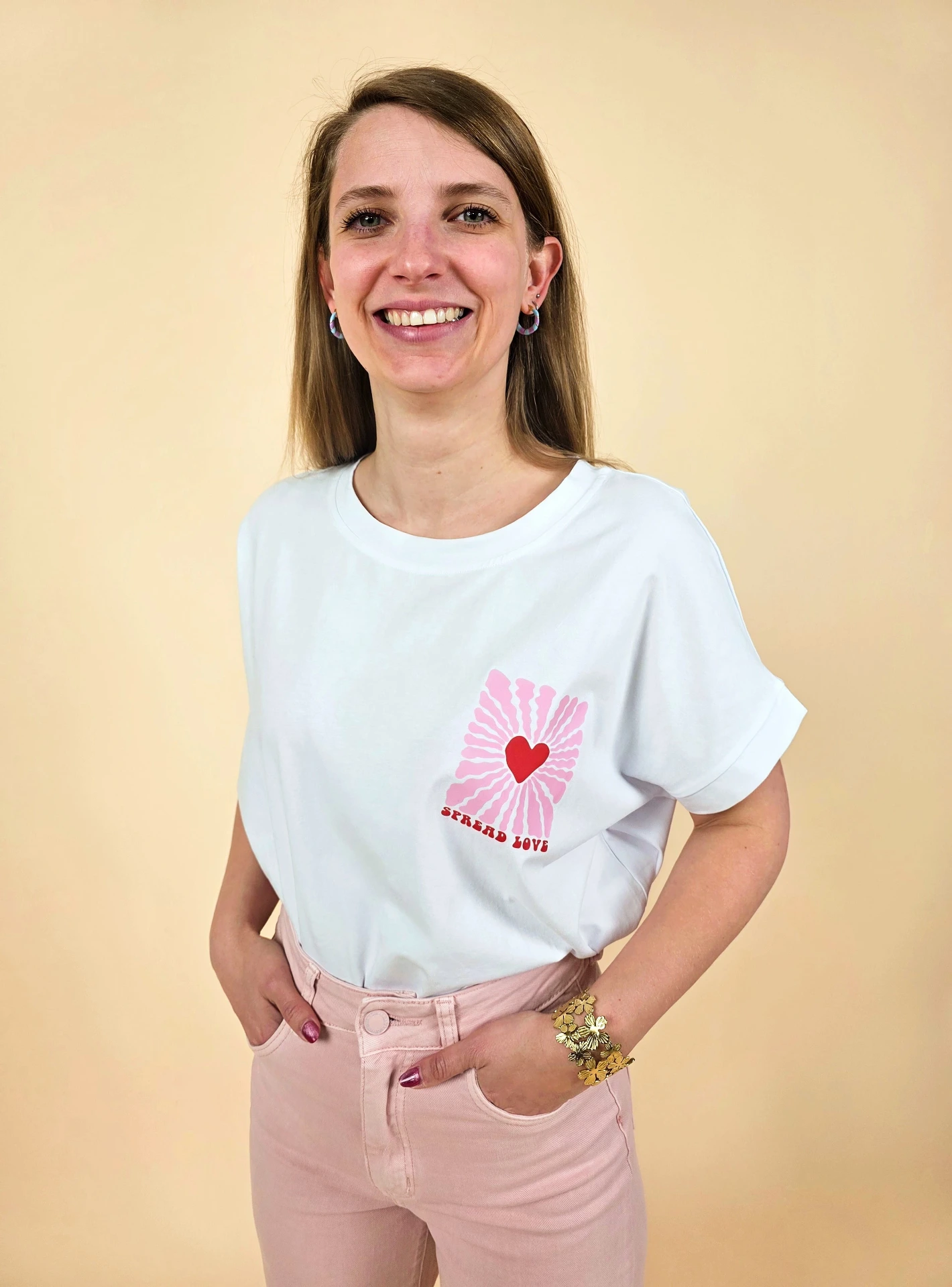 T-shirt blanc "Spread Love"