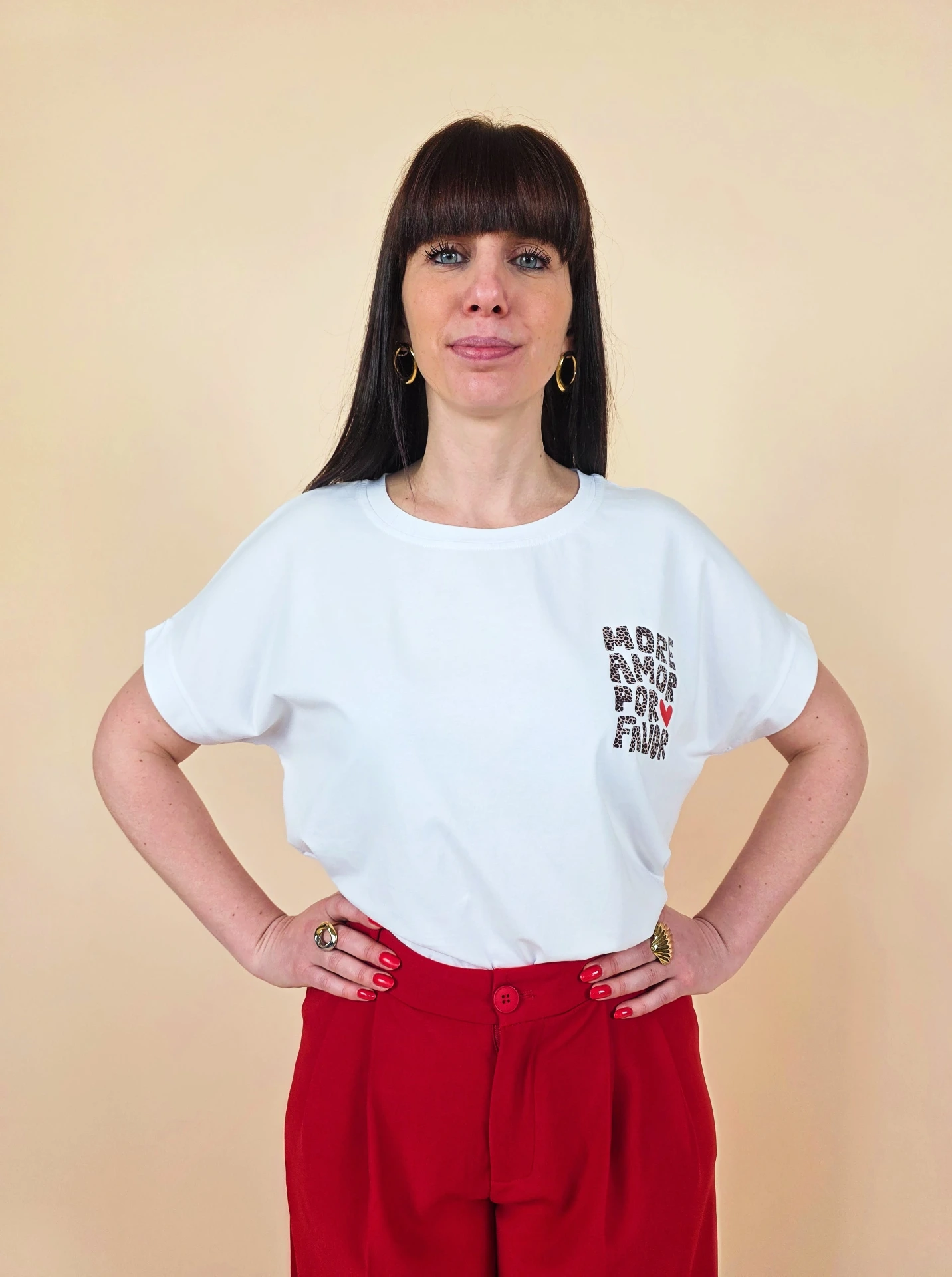 T-shirt blanc "More Amor Por Favor"