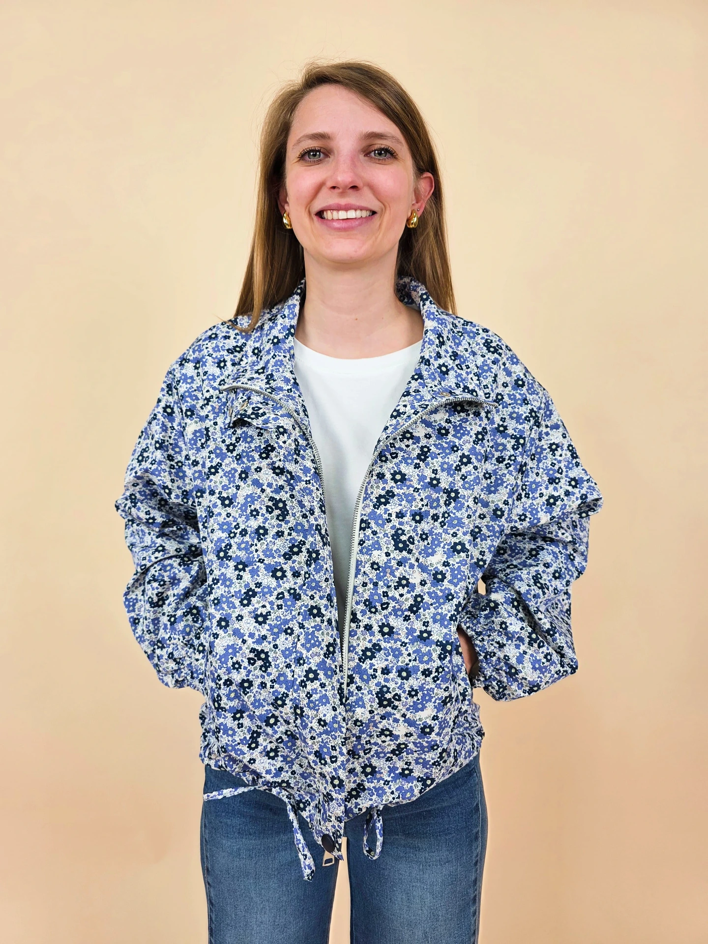 [00613] Veste coupe-vent à imprimé floral Liberty