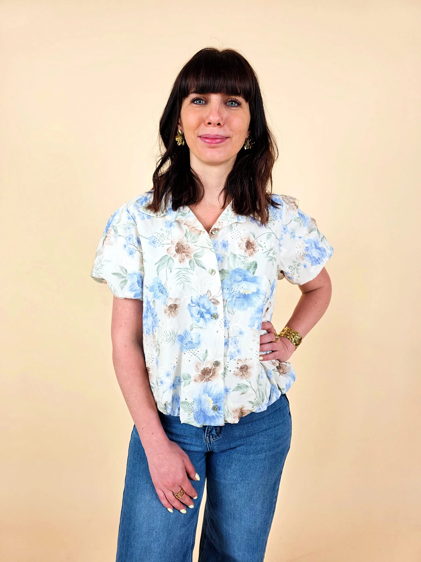 [00660] Blouse vintage romantique en broderie anglaise