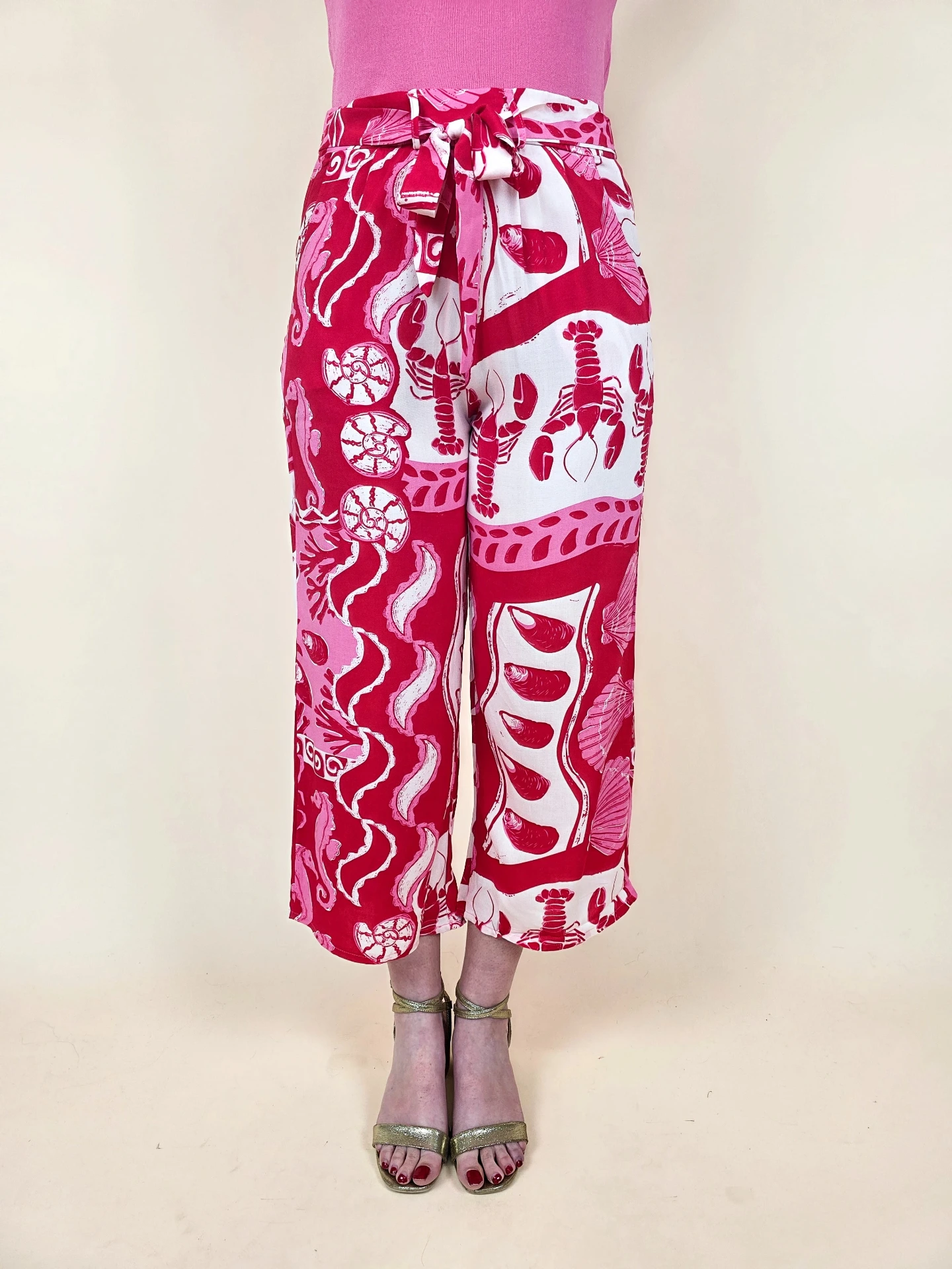 Pantalon 3/4 motif bord de mer