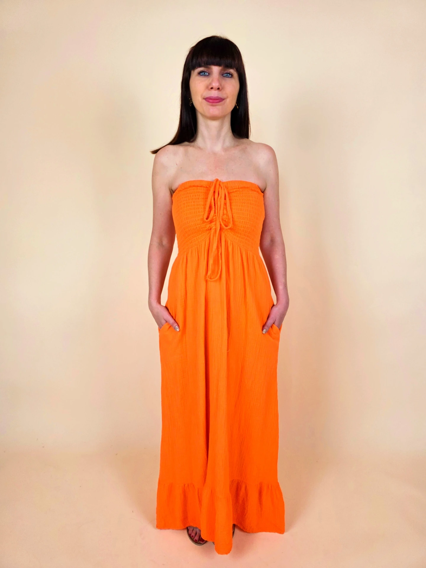 [00732] Robe bustier orange