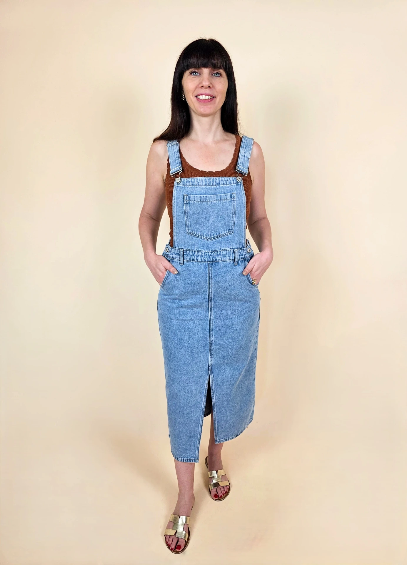 [00765_XS] Robe salopette en jeans (XS)