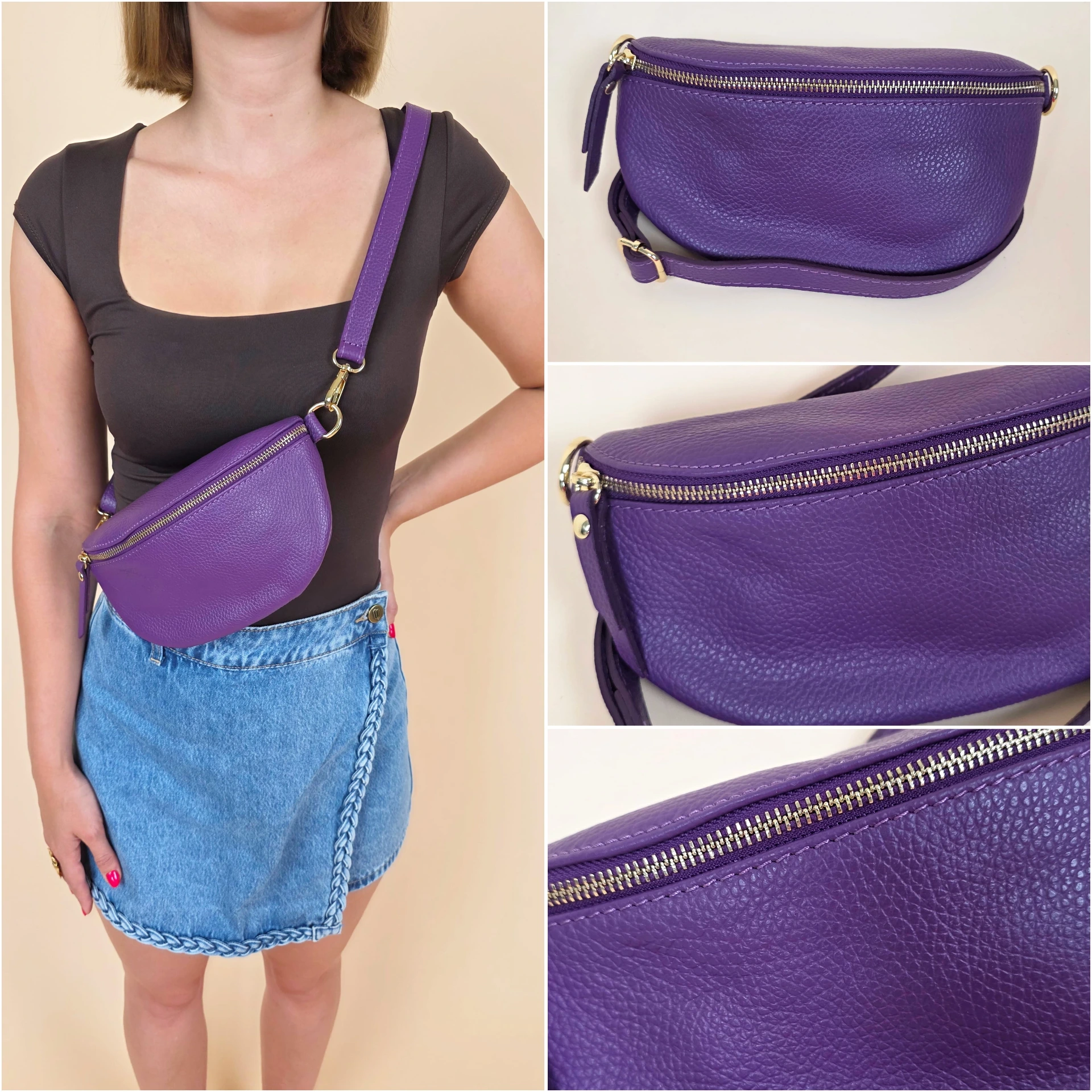Sac banane mauve